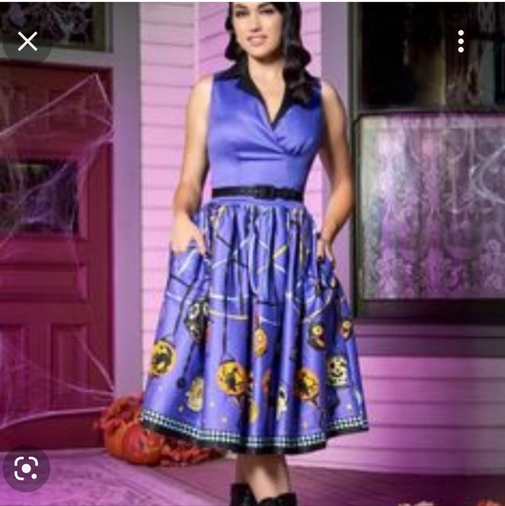 Small Halloween Pinup girl purple dress